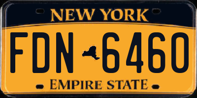 NY license plate FDN6460