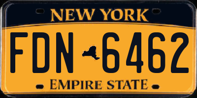 NY license plate FDN6462
