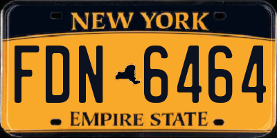 NY license plate FDN6464
