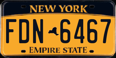 NY license plate FDN6467