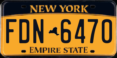 NY license plate FDN6470