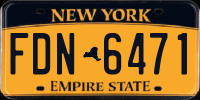 NY license plate FDN6471
