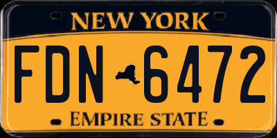 NY license plate FDN6472