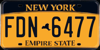 NY license plate FDN6477