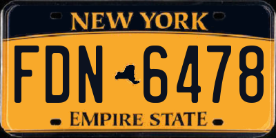 NY license plate FDN6478