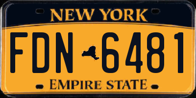 NY license plate FDN6481