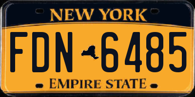NY license plate FDN6485