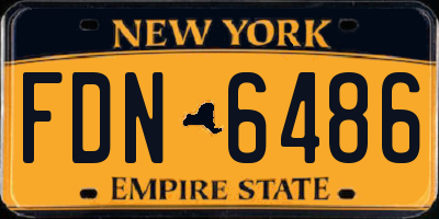 NY license plate FDN6486