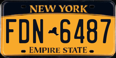NY license plate FDN6487