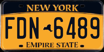 NY license plate FDN6489