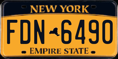 NY license plate FDN6490
