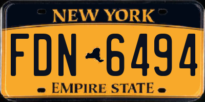 NY license plate FDN6494