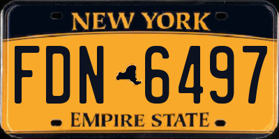 NY license plate FDN6497