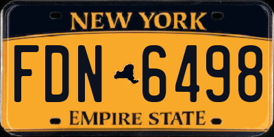 NY license plate FDN6498