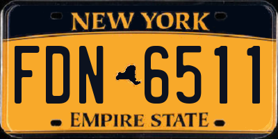 NY license plate FDN6511