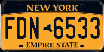 NY license plate FDN6533