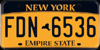 NY license plate FDN6536