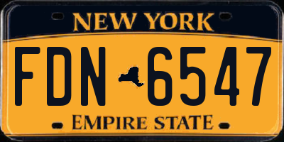 NY license plate FDN6547