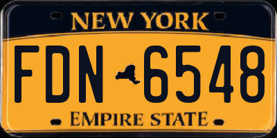 NY license plate FDN6548
