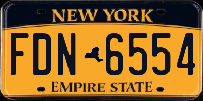NY license plate FDN6554