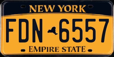 NY license plate FDN6557