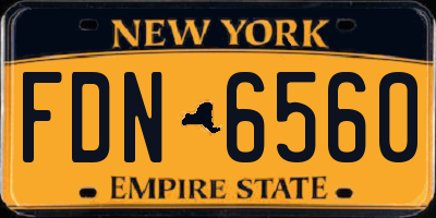 NY license plate FDN6560