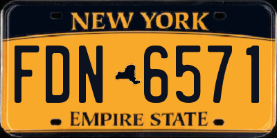 NY license plate FDN6571