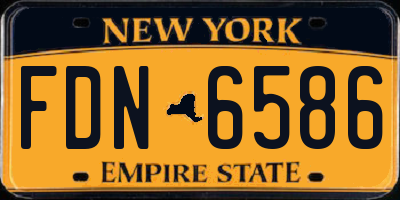 NY license plate FDN6586