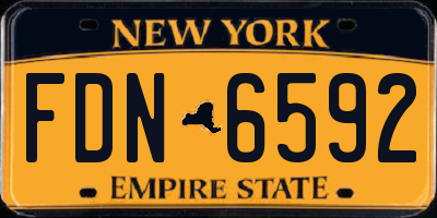 NY license plate FDN6592