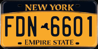 NY license plate FDN6601