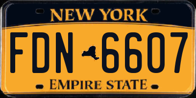 NY license plate FDN6607