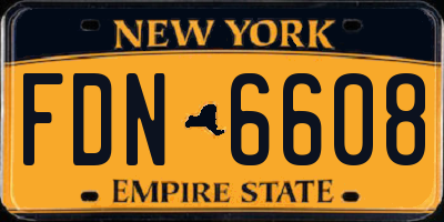 NY license plate FDN6608