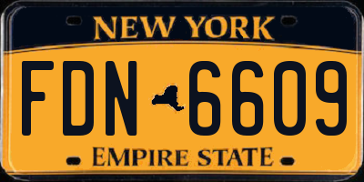 NY license plate FDN6609