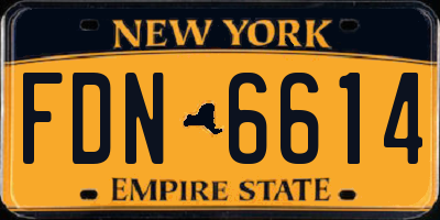 NY license plate FDN6614