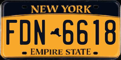 NY license plate FDN6618