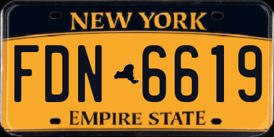 NY license plate FDN6619
