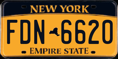 NY license plate FDN6620