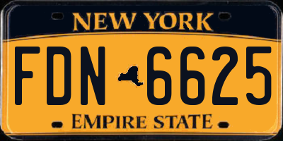 NY license plate FDN6625