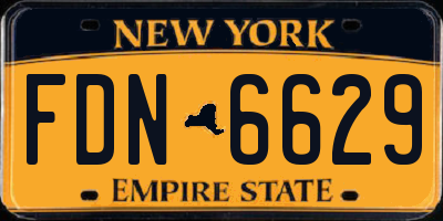 NY license plate FDN6629