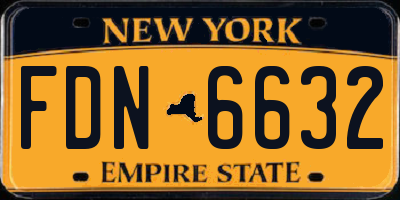 NY license plate FDN6632