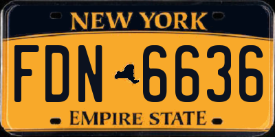 NY license plate FDN6636