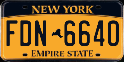 NY license plate FDN6640