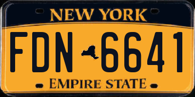 NY license plate FDN6641