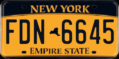 NY license plate FDN6645