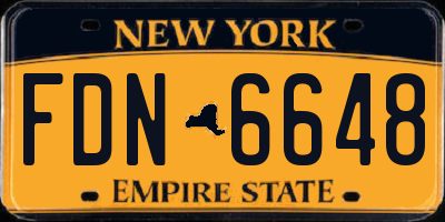 NY license plate FDN6648