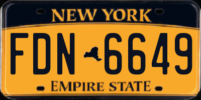NY license plate FDN6649