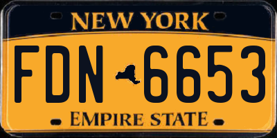 NY license plate FDN6653