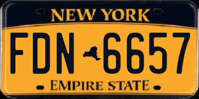 NY license plate FDN6657