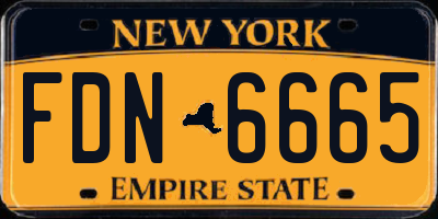 NY license plate FDN6665