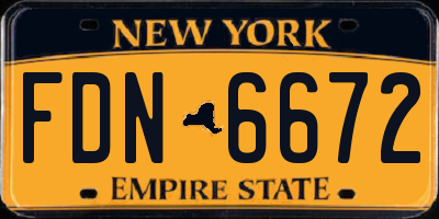 NY license plate FDN6672